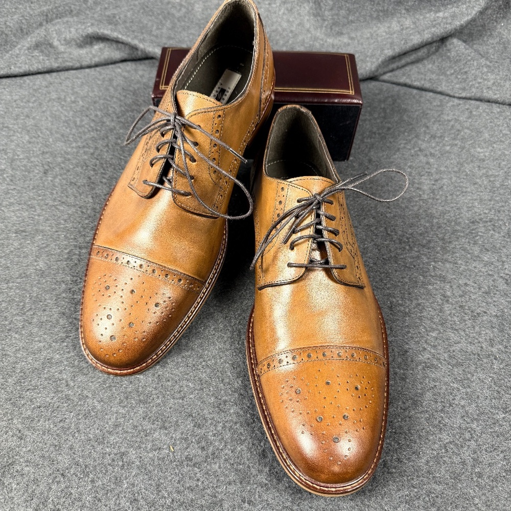 Joseph Abboud Owings Tan Brogue Oxfords 11